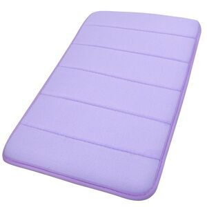 Velvet Memory Foam Bath Mat Soft Absorbent Bath Mat 32" x 20" Purple
